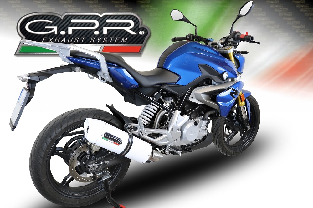 Pot echappement compatible avec Bmw G 310 R 2022-2024, Albus Evo4, Homologué et légal, système d'échappement complet avec catalyseur et db killer amovible 