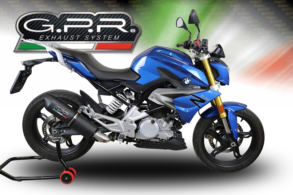 Pot echappement compatible avec Bmw G 310 R 2022-2024, Furore Evo4 Poppy, Homologué et légal, système d'échappement complet avec catalyseur et db killer amovible 