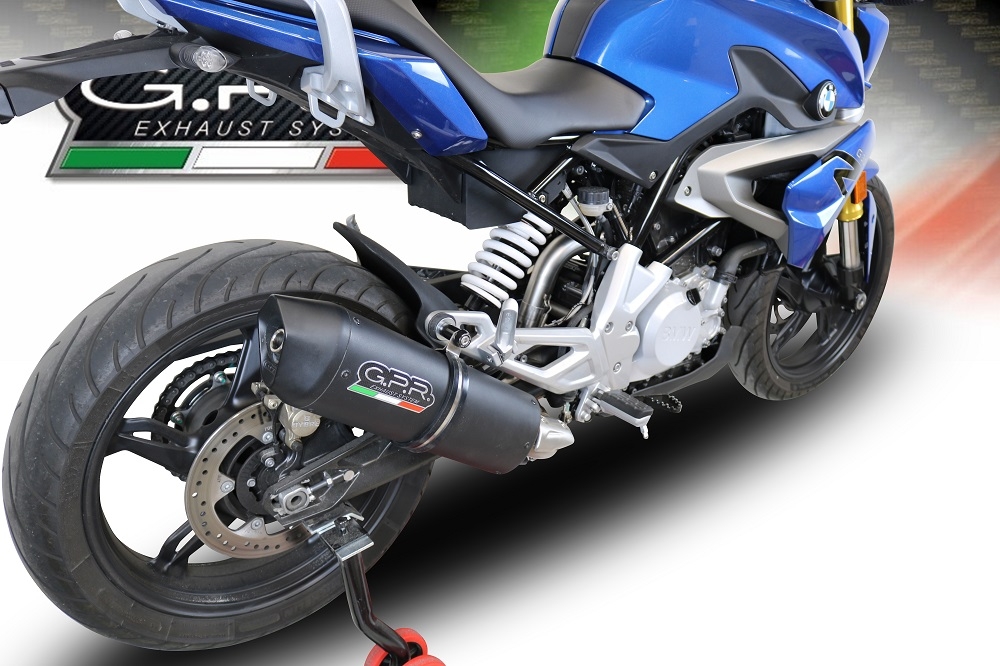 Pot echappement compatible avec Bmw G 310 R 2017-2021, Furore Evo4 Nero, Homologué et légal, système d'échappement complet avec catalyseur et db killer amovible 