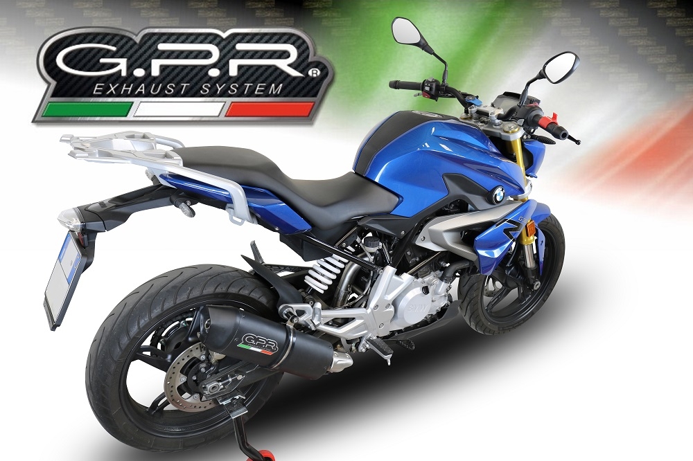 Pot echappement compatible avec Bmw G 310 R 2017-2021, Furore Evo4 Nero, Homologué et légal, système d'échappement complet avec catalyseur et db killer amovible 