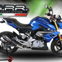 Pot echappement compatible avec Bmw G 310 R 2017-2021, GP Evo4 Poppy, Homologué et légal, système d'échappement complet avec catalyseur et db killer amovible 