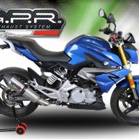 Pot echappement compatible avec Bmw G 310 R 2017-2021, GP Evo4 Titanium, Homologué et légal, système d'échappement complet avec catalyseur et db killer amovible 