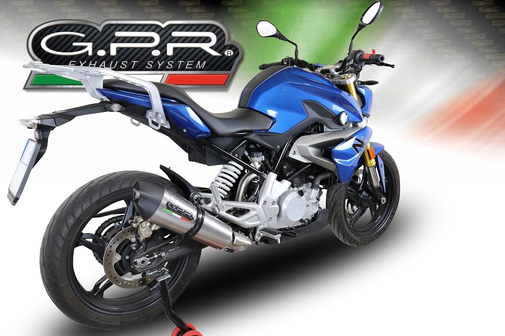 Pot echappement compatible avec Bmw G 310 R 2017-2021, GP Evo4 Titanium, Homologué et légal, système d'échappement complet avec catalyseur et db killer amovible 