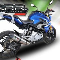 Pot echappement compatible avec Bmw G 310 R 2017-2021, GP Evo4 Titanium, Homologué et légal, système d'échappement complet avec catalyseur et db killer amovible 