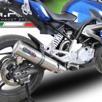 Pot echappement compatible avec Bmw G 310 R 2017-2021, M3 Titanium Natural, Homologué et légal, système d'échappement complet avec catalyseur et db killer amovible 