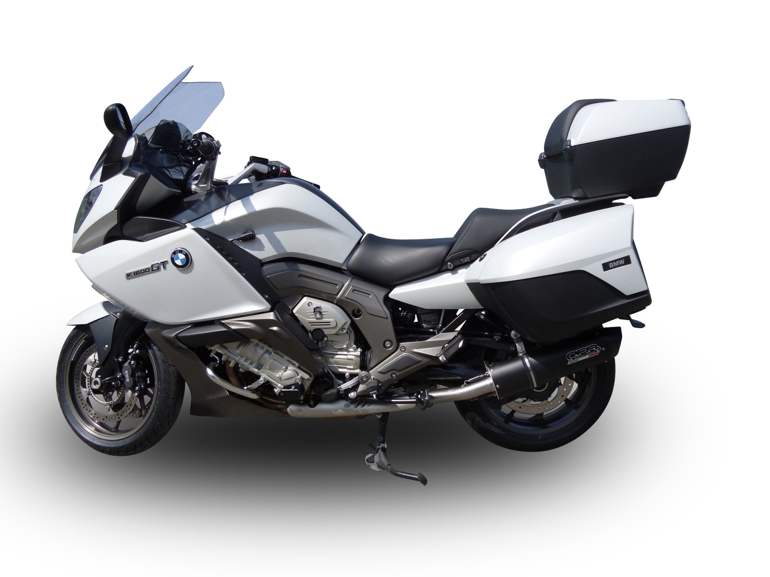 Pot echappement compatible avec Bmw K 1600 Gt 2017-2021, Furore Evo4 Poppy, Paire de pot d'échappement homologuées, livrées avec db killer amovible et raccords spécifiques 