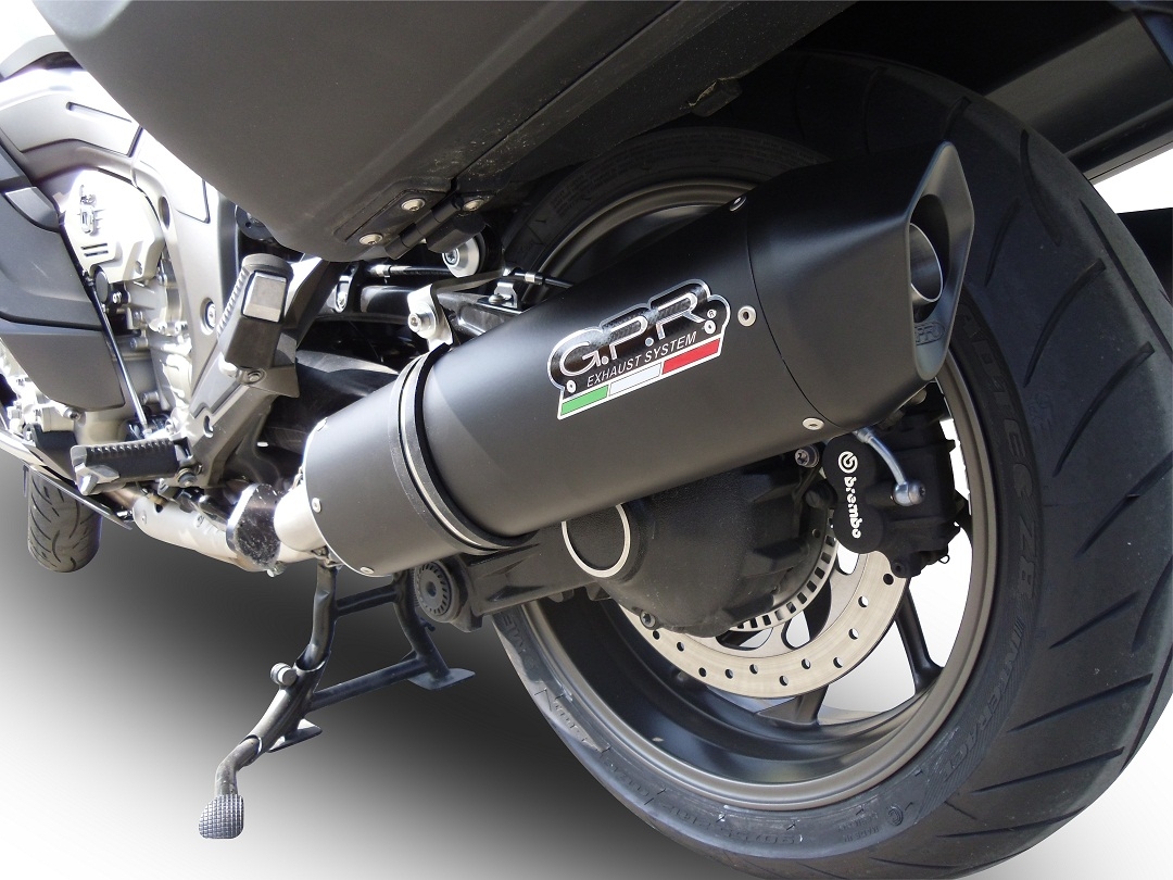 Pot echappement compatible avec Bmw K 1600 Gt 2017-2021, Furore Evo4 Nero, Paire de pot d'échappement homologuées, livrées avec db killer amovible et raccords spécifiques 