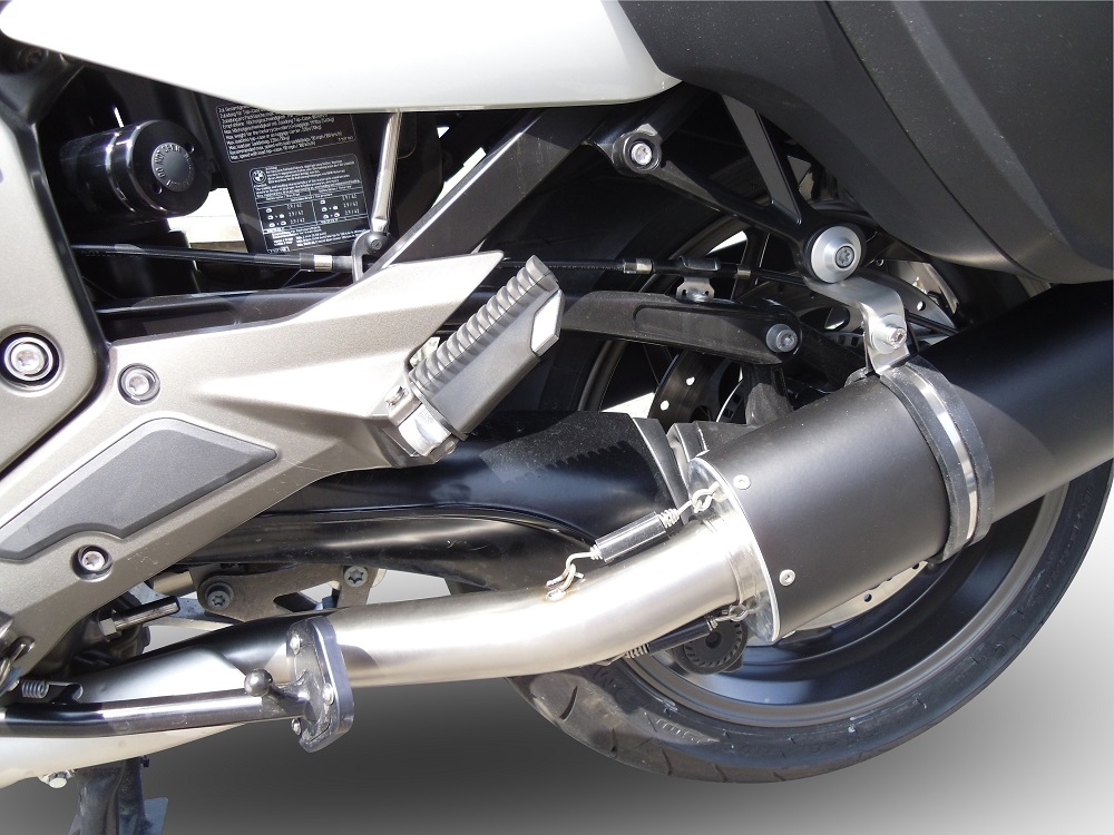 Pot echappement compatible avec Bmw K 1600 Gt 2010-2016, Furore Nero, Paire de pot d'échappement homologuées, livrées avec db killer amovible et raccords spécifiques 