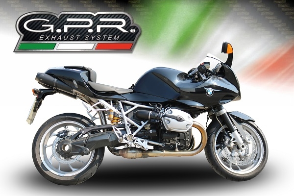 Pot echappement compatible avec Bmw R 1200 S 2006-2008, Furore Poppy, Paire de pot d'échappement homologuées, livrées avec db killer amovible et raccords spécifiques 