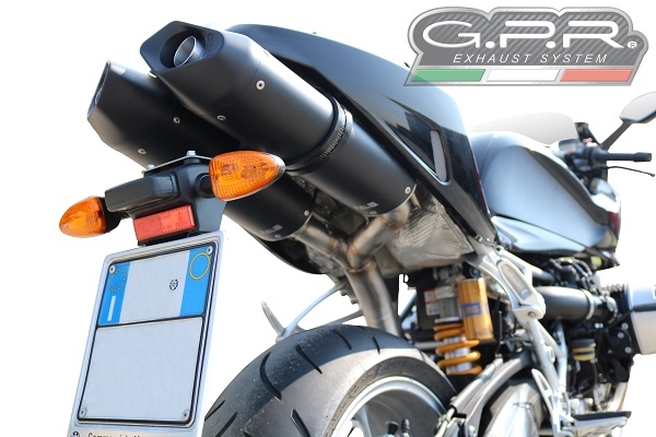 Pot echappement compatible avec Bmw R 1200 S 2006-2008, Furore Nero, Paire de pot d'échappement homologuées, livrées avec db killer amovible et raccords spécifiques 