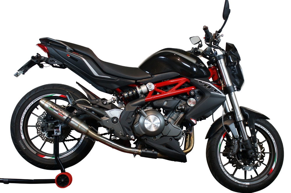 Pot echappement compatible avec Benelli Bn 302 S 2017-2024, Deeptone Inox, Échappement légal, homologué,silencieux avec db killer amovible et tuyau de liaison spécifique 
