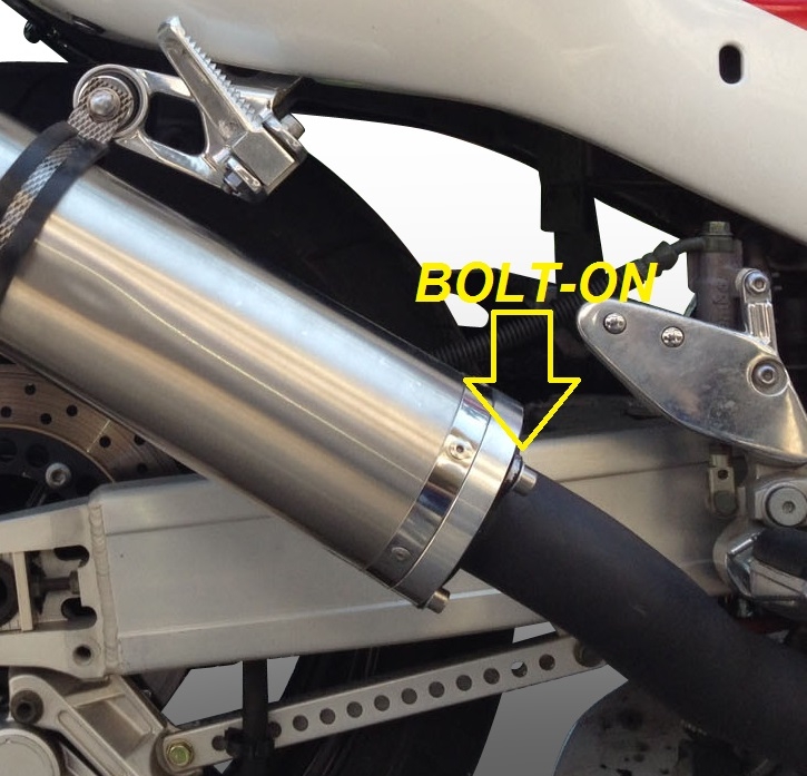 Pot echappement compatible avec Hyosung Comet 250 GT - R 2001-2014, Inox Tondo, Silencieux d'échappement, homologué, montage avec bride spécifique (bolt-on), avec db killer amovible 