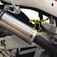Pot echappement compatible avec Hyosung Comet 250 GT - R 2001-2014, Inox Tondo, Silencieux d'échappement, homologué, montage avec bride spécifique (bolt-on), avec db killer amovible 