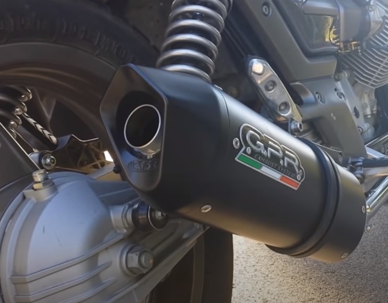 GPR pot echappement compatible avec  Moto Guzzi Breva 750 2003-2009, Furore Nero, Paire de pot d'échappement homologuées, livrées avec db killer amovible et raccords spécifiques 