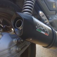 GPR pot echappement compatible avec  Moto Guzzi Breva 750 2003-2009, Furore Nero, Paire de pot d'échappement homologuées, livrées avec db killer amovible et raccords spécifiques 