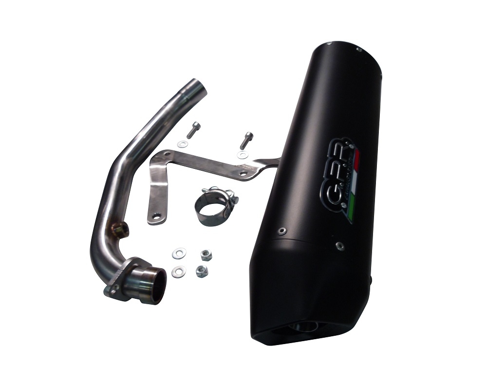 GPR pot echappement compatible avec  Honda Dylan 150 2000-2006, Furore Nero, Homologué et légal, système d'échappement complet, avec db killer amovible 