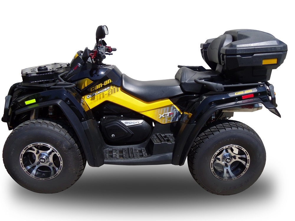 Pot echappement compatible avec Can Am Outlander 800 R short chassis 2013-2015, Deeptone Atv, Échappement légal, homologué,silencieux avec db killer amovible et tuyau de liaison spécifique 