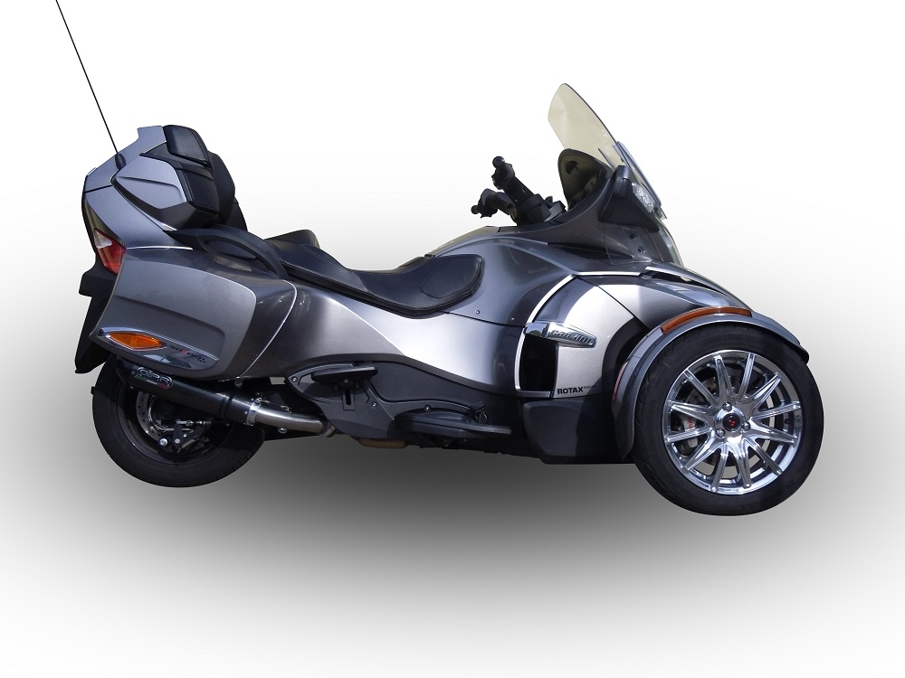 Pot echappement compatible avec Can Am Spyder 1000 St -Sts 2013-2016, Gpe Ann. Poppy, Échappement légal, homologué,silencieux avec db killer amovible et tuyau de liaison spécifique 
