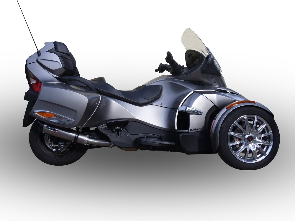 Pot echappement compatible avec Can Am Spyder 1000 Rs -RSs 2013-2016, Gpe Ann. titanium, Échappement légal, homologué,silencieux avec catalyseur, db killer amovible et tuyau de liaison spécifique 