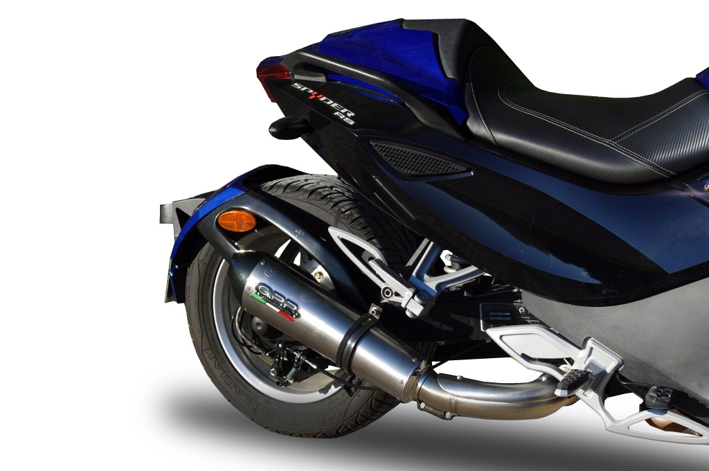 Pot echappement compatible avec Can Am Spyder 1000 i.e. Rs 2008-2012, Gpe Ann. titanium, Échappement légal, homologué,silencieux avec catalyseur, db killer amovible et tuyau de liaison spécifique 