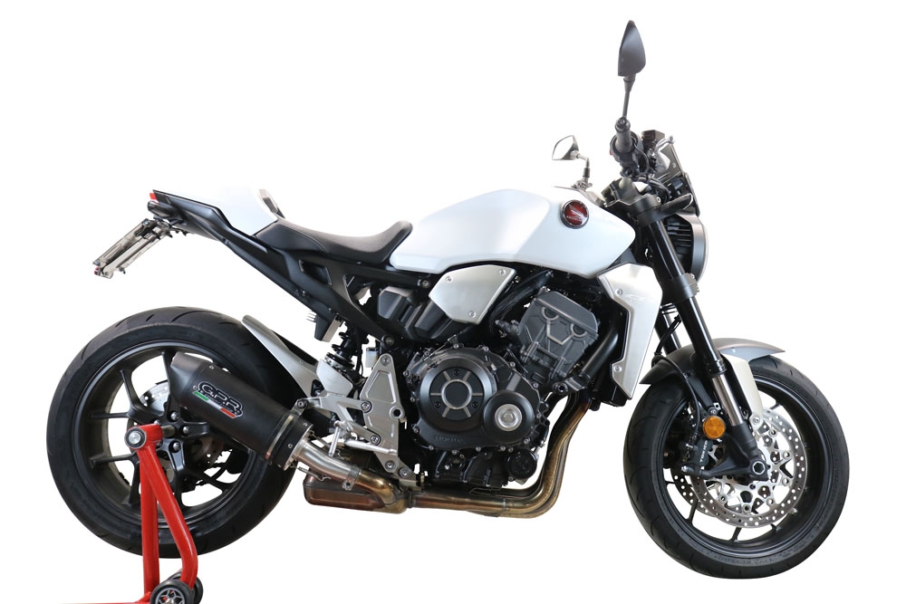 Pot echappement compatible avec Honda Cb 1000 R 2018-2020, Furore Evo4 Nero, Échappement légal, homologué,silencieux avec db killer amovible et tuyau de liaison spécifique 