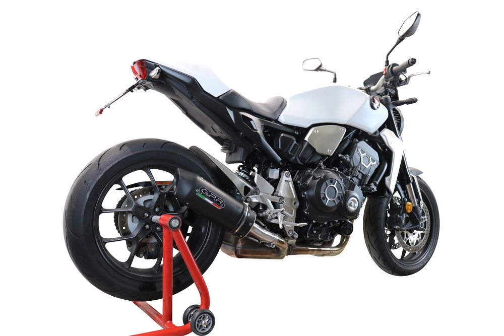 Pot echappement compatible avec Honda Cb 1000 R 2018-2020, Furore Evo4 Nero, Échappement légal, homologué,silencieux avec db killer amovible et tuyau de liaison spécifique 