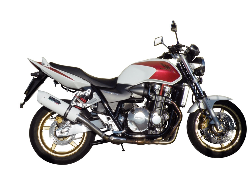 Pot echappement compatible avec Honda Cb 1300 2003-2012, Albus Ceramic, Échappement légal, homologué,silencieux avec db killer amovible et tuyau de liaison spécifique 