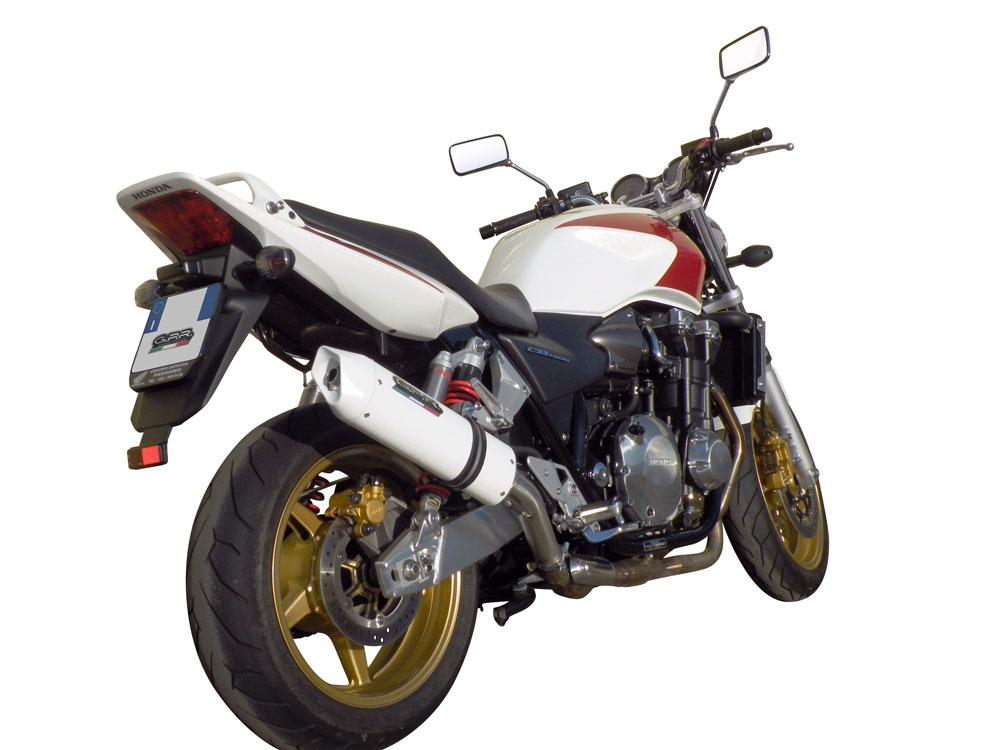 Pot echappement compatible avec Honda Cb 1300 2003-2012, Albus Ceramic, Échappement légal, homologué,silencieux avec db killer amovible et tuyau de liaison spécifique 