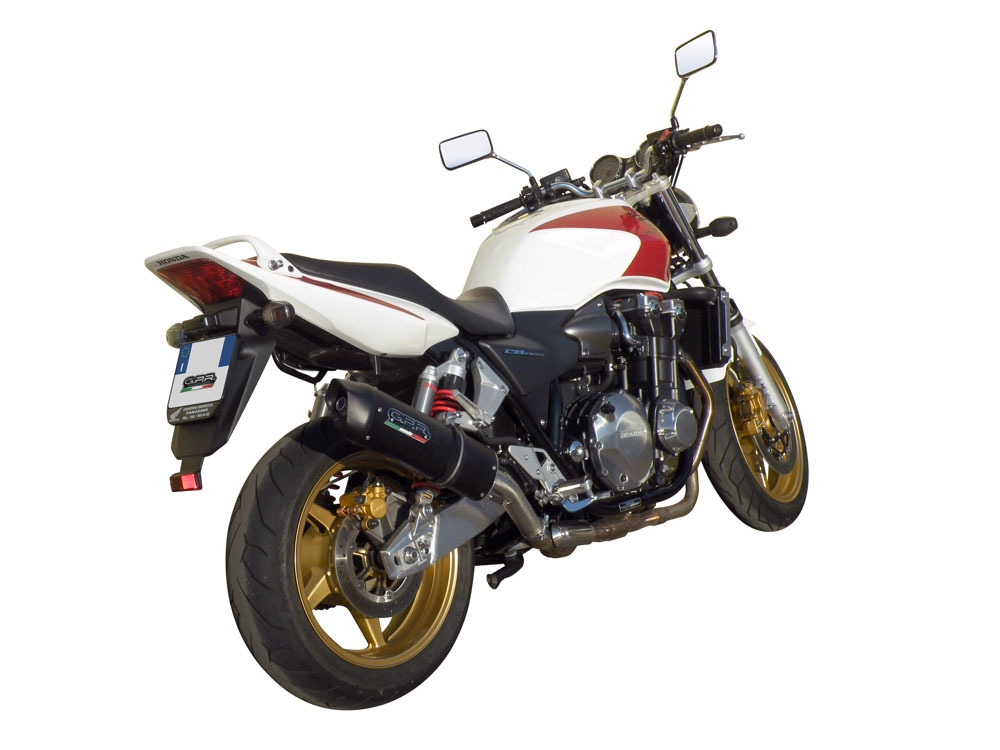 Pot echappement compatible avec Honda Cb 1300 2003-2012, Furore Nero, Échappement légal, homologué,silencieux avec db killer amovible et tuyau de liaison spécifique 