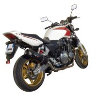 Pot echappement compatible avec Honda Cb 1300 2003-2012, Furore Nero, Échappement légal, homologué,silencieux avec db killer amovible et tuyau de liaison spécifique 