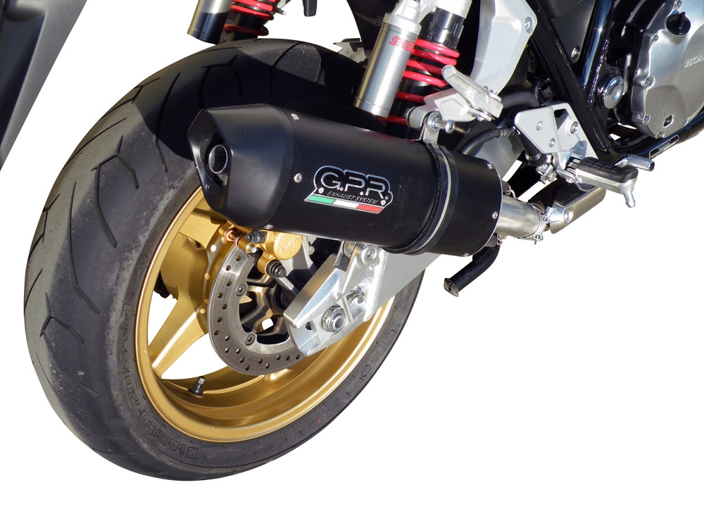 Pot echappement compatible avec Honda Cb 1300 2003-2012, Furore Nero, Échappement légal, homologué,silencieux avec db killer amovible et tuyau de liaison spécifique 