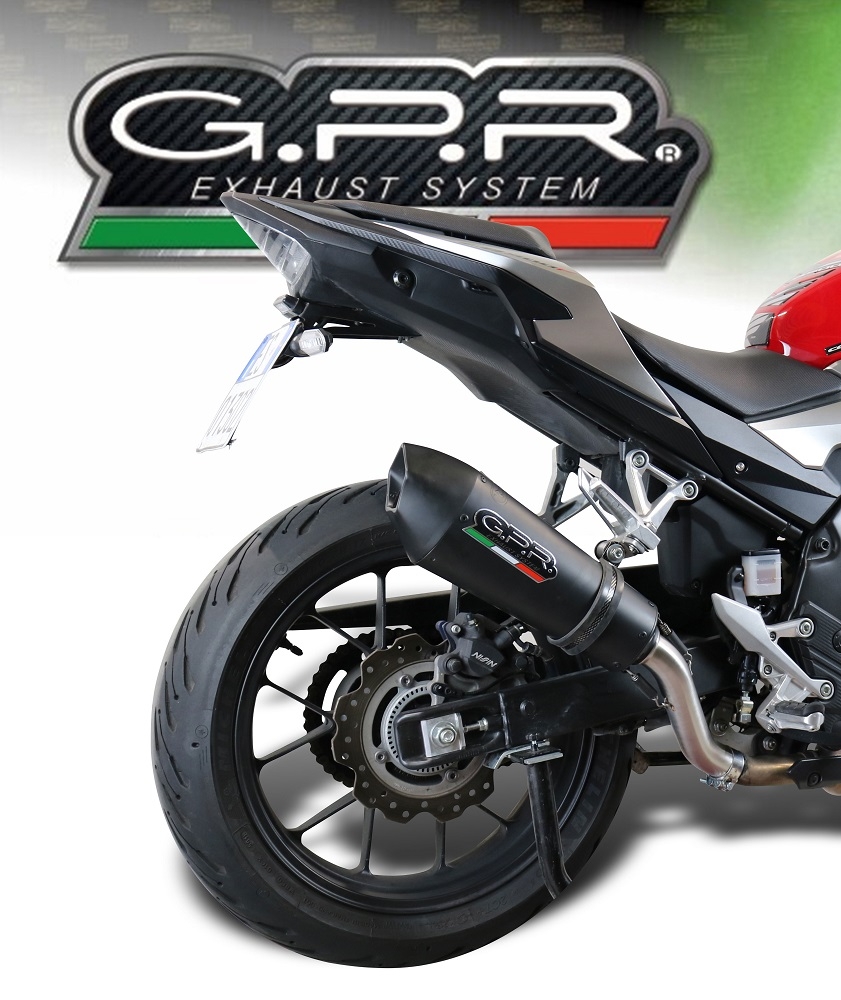 Pot echappement compatible avec Honda Cb 500 X 2019-2025, GP Evo4 Black Titanium, Échappement légal, homologué,silencieux avec db killer amovible et tuyau de liaison spécifique 