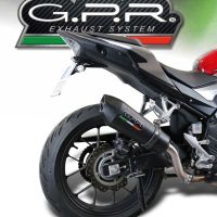 Pot echappement compatible avec Honda Cb 500 X 2019-2025, GP Evo4 Black Titanium, Échappement légal, homologué,silencieux avec db killer amovible et tuyau de liaison spécifique 