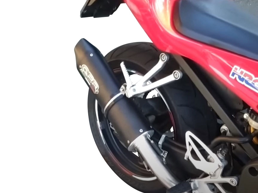 Pot echappement compatible avec Honda Cbf 600 S I.E. 2007-2012, Furore Nero, Échappement légal, homologué,silencieux avec db killer amovible et tuyau de liaison spécifique 