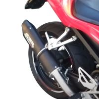 Pot echappement compatible avec Honda Cbf 600 S I.E. 2007-2012, Furore Nero, Échappement légal, homologué,silencieux avec db killer amovible et tuyau de liaison spécifique 