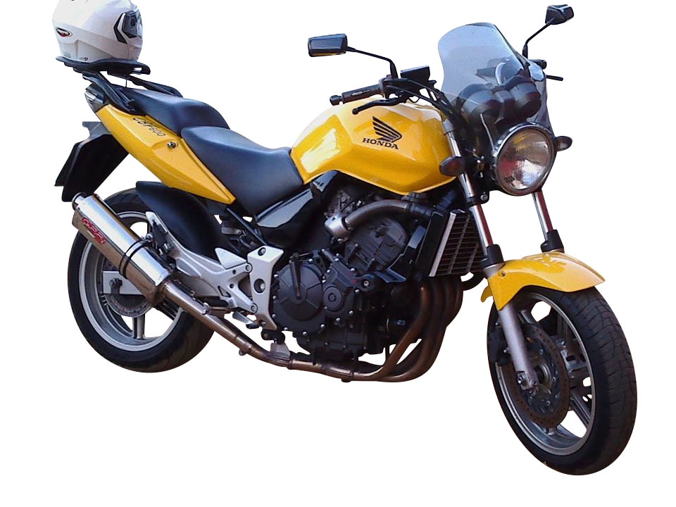 Pot echappement compatible avec Honda Cbf 600 S I.E. 2007-2012, Trioval, Échappement légal, homologué,silencieux avec db killer amovible et tuyau de liaison spécifique 