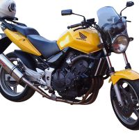 Pot echappement compatible avec Honda Cbf 600 S I.E. 2007-2012, Trioval, Échappement légal, homologué,silencieux avec db killer amovible et tuyau de liaison spécifique 