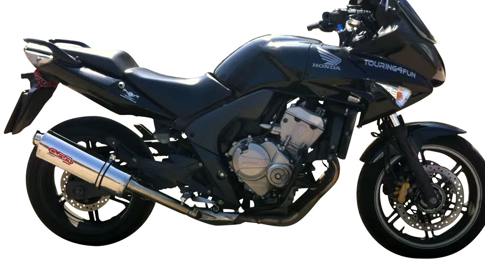 Pot echappement compatible avec Honda Cbf 600 S I.E. 2007-2012, Trioval, Échappement légal, homologué,silencieux avec db killer amovible et tuyau de liaison spécifique 