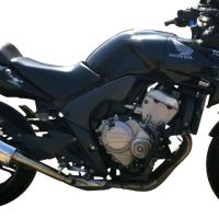 Pot echappement compatible avec Honda Cbf 600 S I.E. 2007-2012, Trioval, Échappement légal, homologué,silencieux avec db killer amovible et tuyau de liaison spécifique 