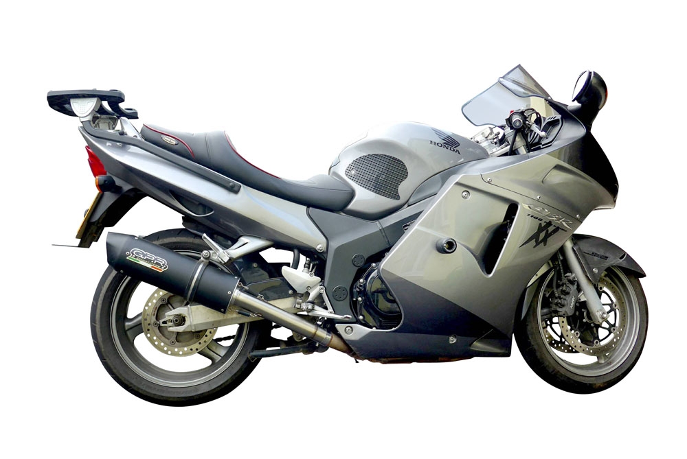Pot echappement compatible avec Honda Cbr1100XX Superblackbird - X Eleven 1997-2006, Furore Nero, Paire de pot d'échappement homologuées, livrées avec db killer amovible et raccords spécifiques 