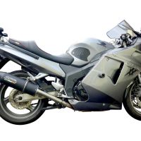 Pot echappement compatible avec Honda Cbr1100XX Superblackbird - X Eleven 1997-2006, Furore Nero, Paire de pot d'échappement homologuées, livrées avec db killer amovible et raccords spécifiques 