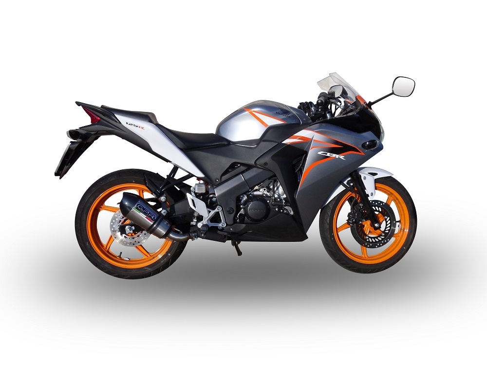Pot echappement compatible avec Honda Cbr 125 R 2011-2016, Gpe Ann. titanium, Échappement légal, homologué,silencieux avec db killer amovible et tuyau de liaison spécifique 