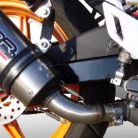 Pot echappement compatible avec Honda Cbr 125 R 2011-2016, Gpe Ann. titanium, Échappement légal, homologué,silencieux avec db killer amovible et tuyau de liaison spécifique 