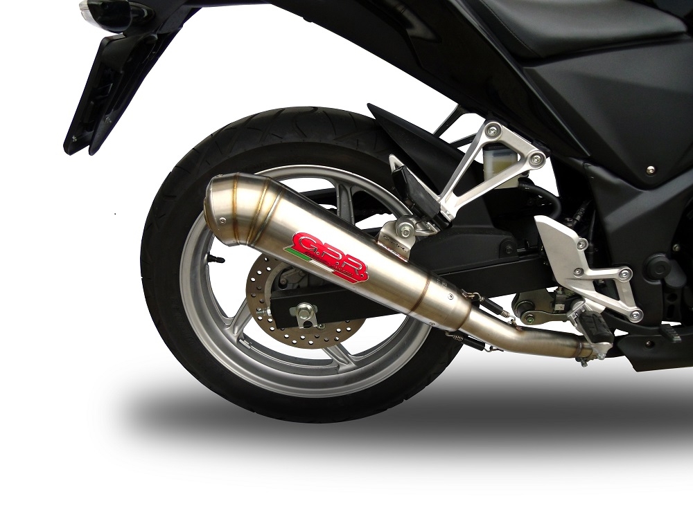 Pot echappement compatible avec Honda Cbr 250 R 2010-2014, Powercone Evo, Échappement légal, homologué,silencieux avec db killer amovible et tuyau de liaison spécifique 
