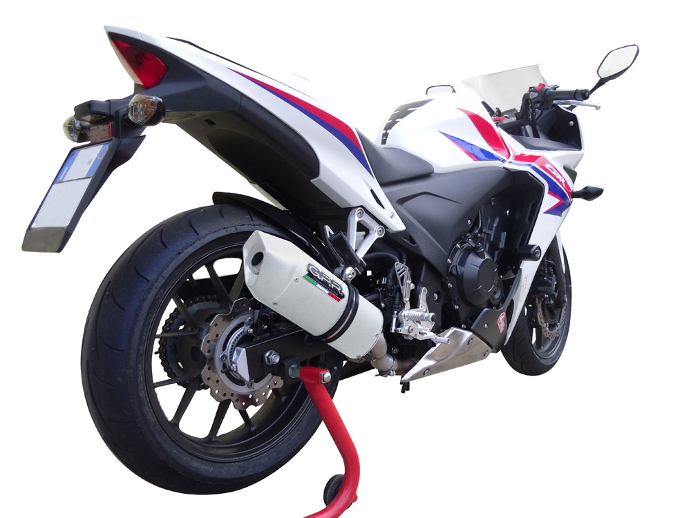 Pot echappement compatible avec Honda Cbr 500 R 2012-2016, Albus Ceramic, Échappement légal, homologué,silencieux avec db killer amovible et tuyau de liaison spécifique 