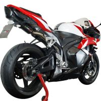 Pot echappement compatible avec Honda Cbr 600 Rr 2005-2006, Tiburon Poppy, Échappement légal, homologué,silencieux avec db killer amovible et tuyau de liaison spécifique 