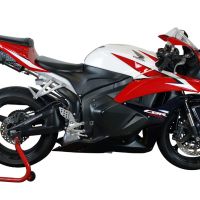 Pot echappement compatible avec Honda Cbr 600 Rr 2005-2006, Tiburon Poppy, Échappement légal, homologué,silencieux avec db killer amovible et tuyau de liaison spécifique 