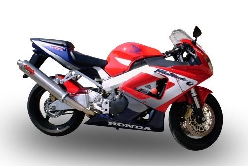 Pot echappement compatible avec Honda Cbr 900 Rr 2000-2003, Inox Tondo, Silencieux d'échappement, homologué, montage avec bride spécifique (bolt-on), avec db killer amovible 