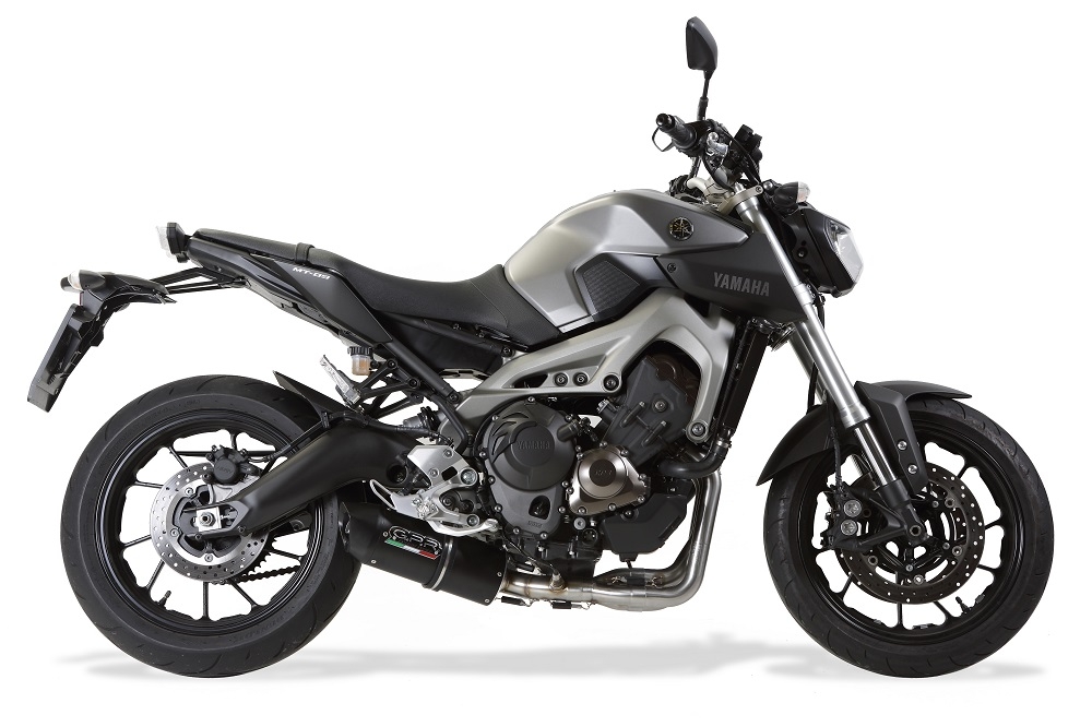 Pot echappement compatible avec Yamaha Mt-09 2017-2020, Furore Evo4 Nero, Homologué et légal, système d'échappement complet avec catalyseur et db killer amovible 