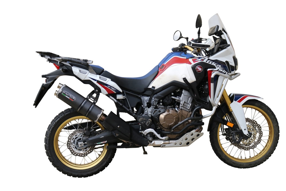 Pot echappement compatible avec Honda Crf 1000 L Africa Twin 2015-2017, Dual Poppy, Échappement légal, homologué,silencieux avec db killer amovible et tuyau de liaison spécifique 